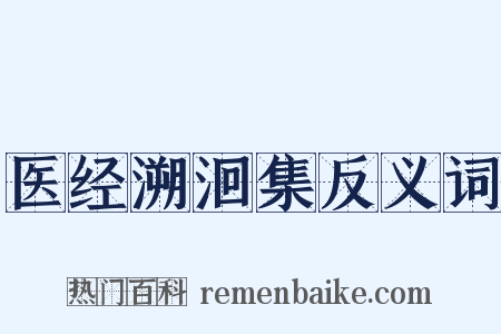 医经溯洄集反义词是什么意思的图片